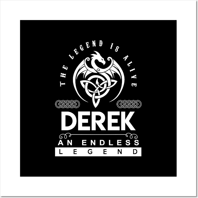 Derek Name T Shirt - The Legend Is Alive - Derek An Endless Legend Dragon Gift Item Wall Art by riogarwinorganiza